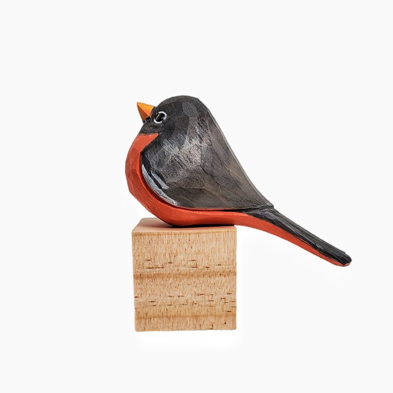 American Robin Painted Bird Figurine