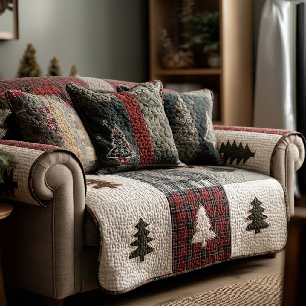 Forest Sparkle Quilted Sofa Cover NCU0NT11260