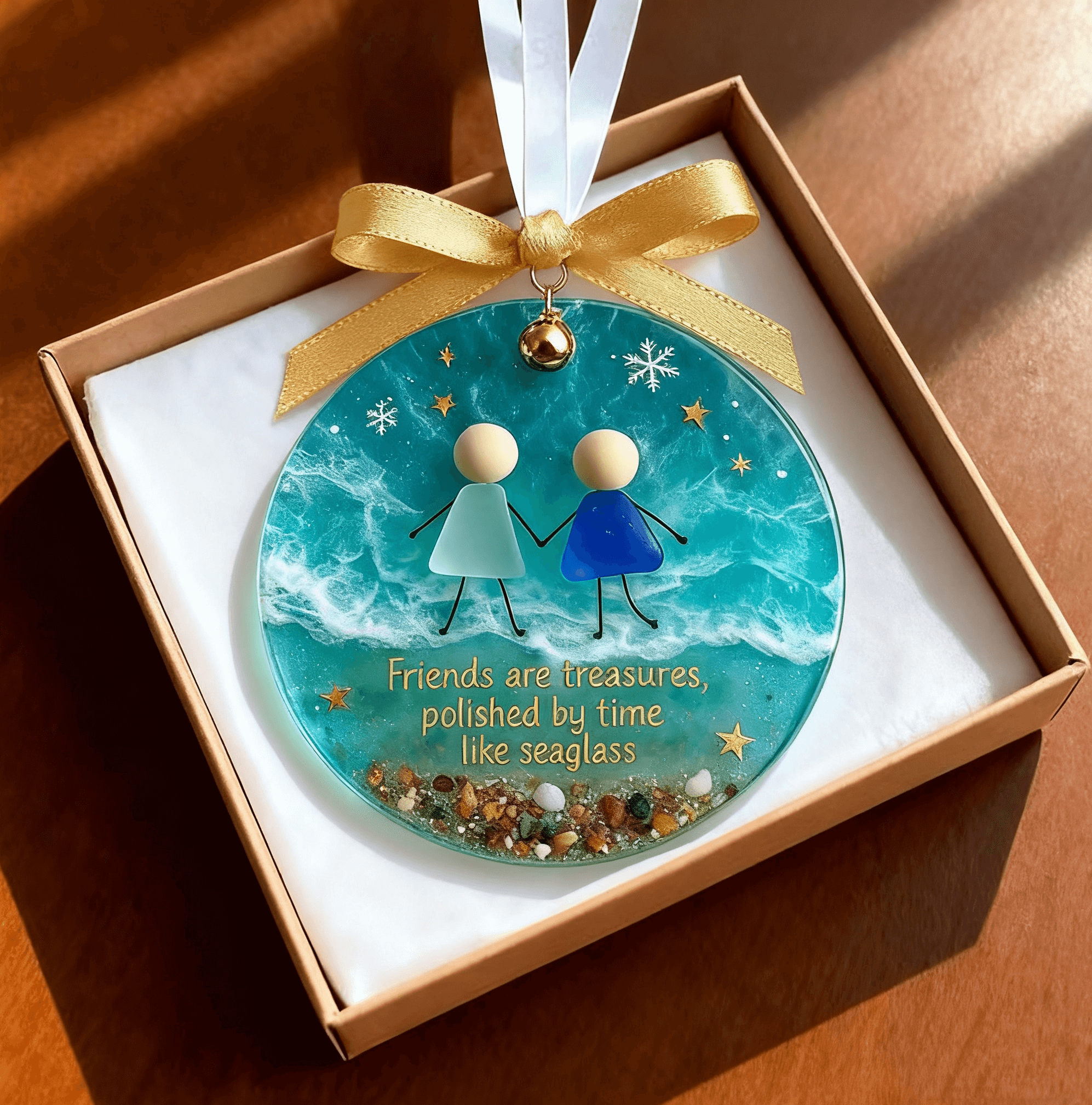 🌊Friendship Sea  Glass Christmas Ornament✨Shaped by Nature & Crafted by Hand💝