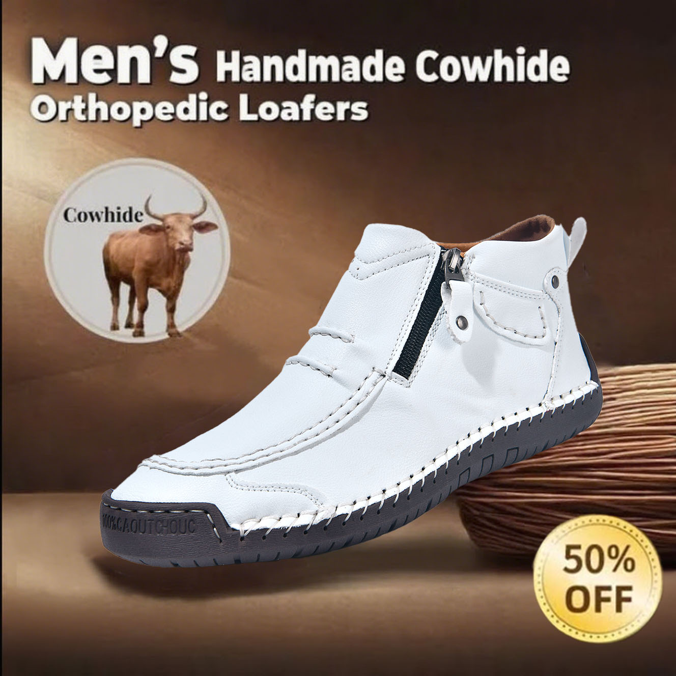 ⏰This Week 70% OFF🔥Casual leather arch support non-slip wear-resistant high-top loafers