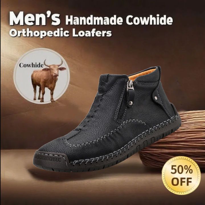 🔥50% OFF Casual leather arch support non-slip wear-resistant high-top loafers