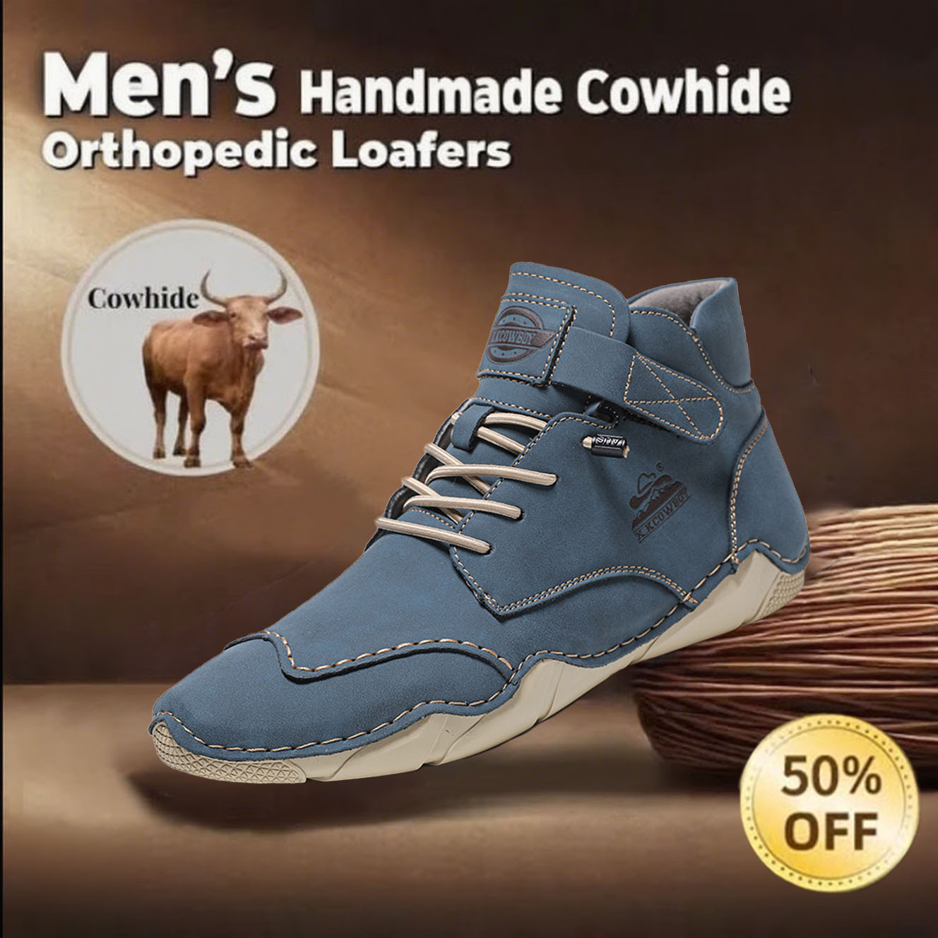 🔥Today 60% OFF Casual leather arch support non-slip wear-resistant high-top loafers