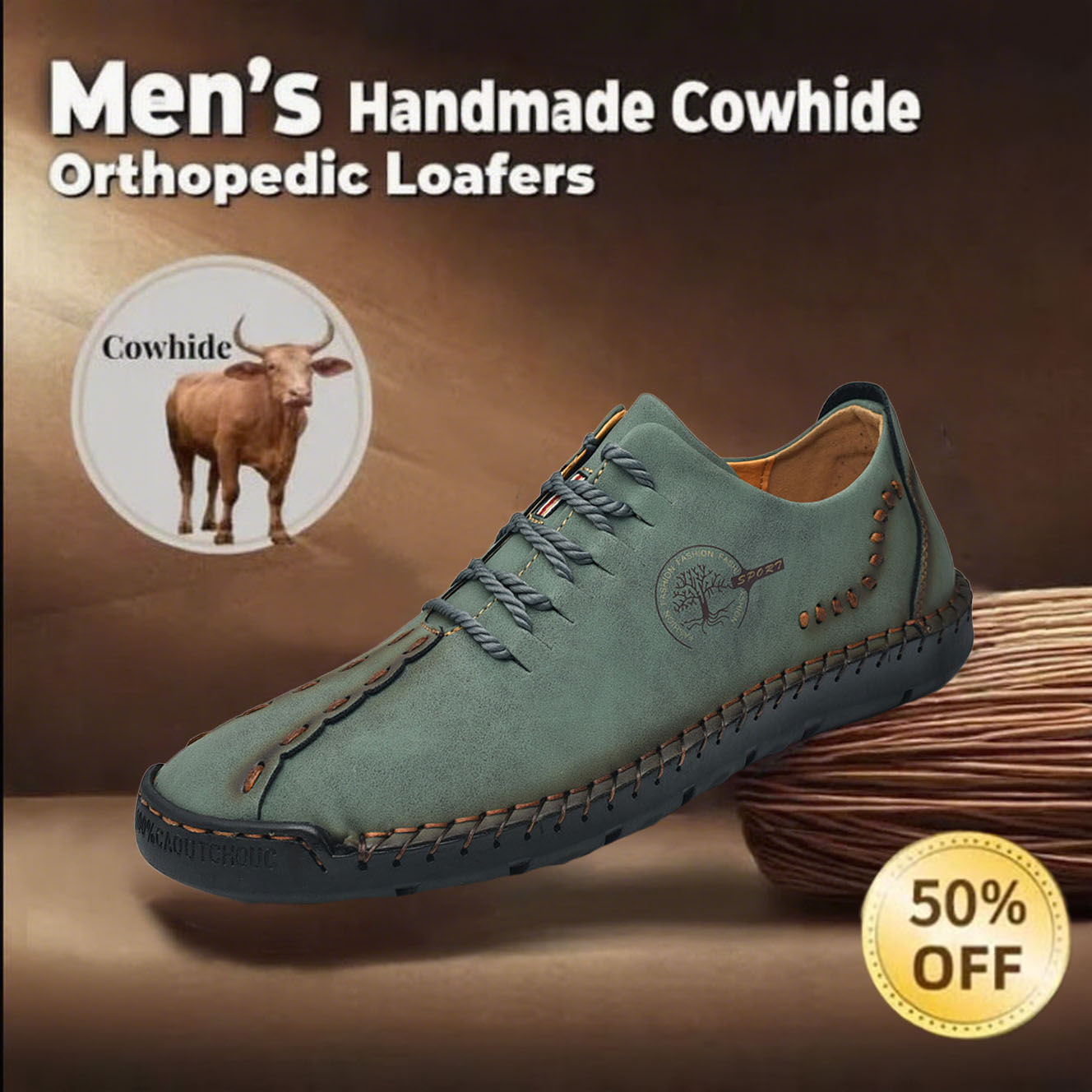 ⏰Final Day 70% OFF🔥Casual leather arch support non-slip wear-resistant high-top loafers