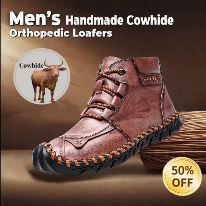 🔥Today 60% OFFCasual leather arch support non-slip wear-resistant high-top loafers