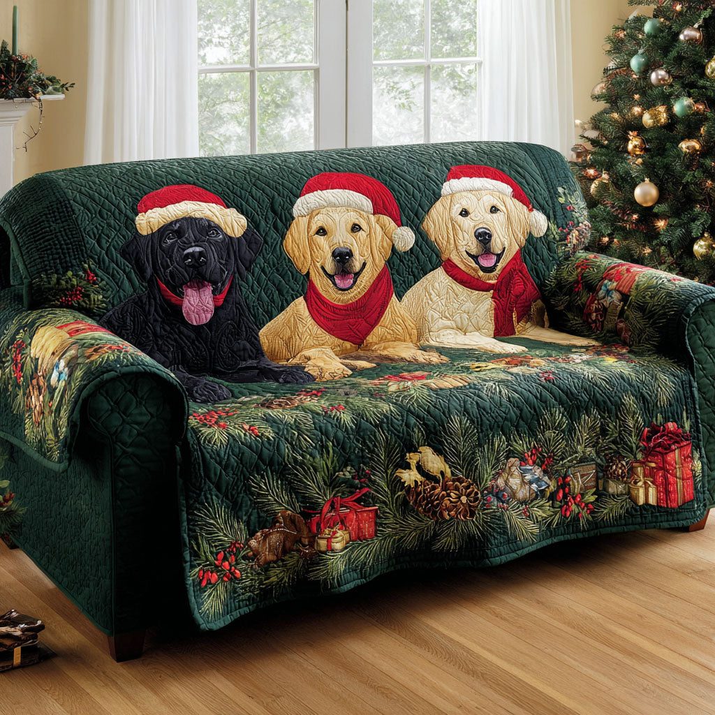 Labrador Joy Quilted Sofa Cover NCU0TV848