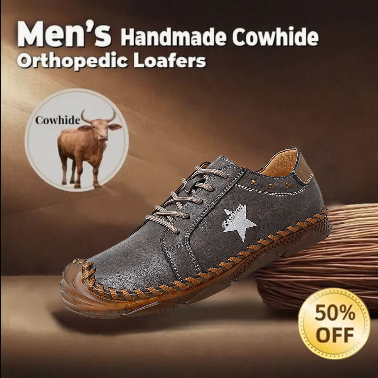 ⏱️ This Week 50% off -Newest Men's Orthopedic Leather Loafers