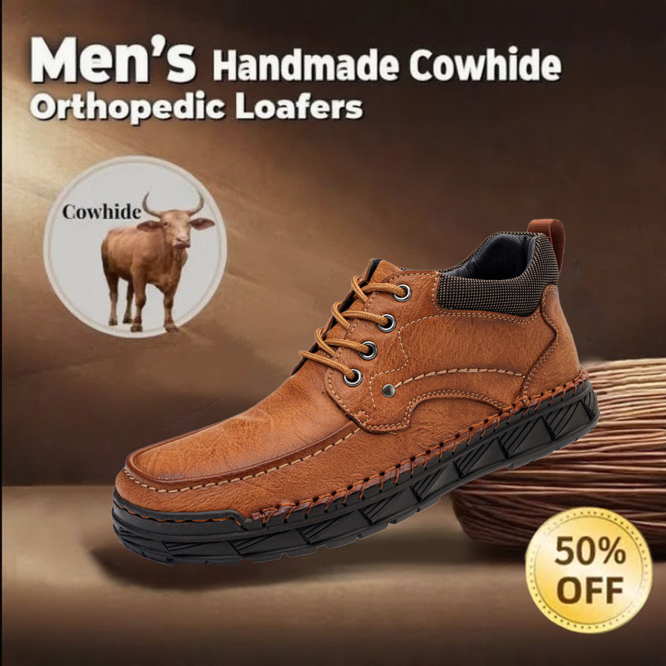 ⏰This Week 70% OFF🔥Casual leather arch support non-slip wear-resistant high-top loafers