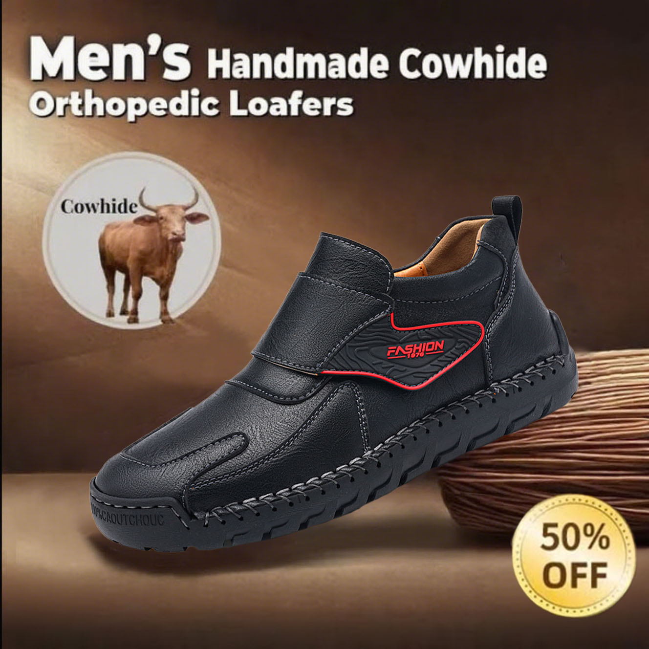 New product 60% OFF Casual leather arch support non-slip wear-resistant loafers