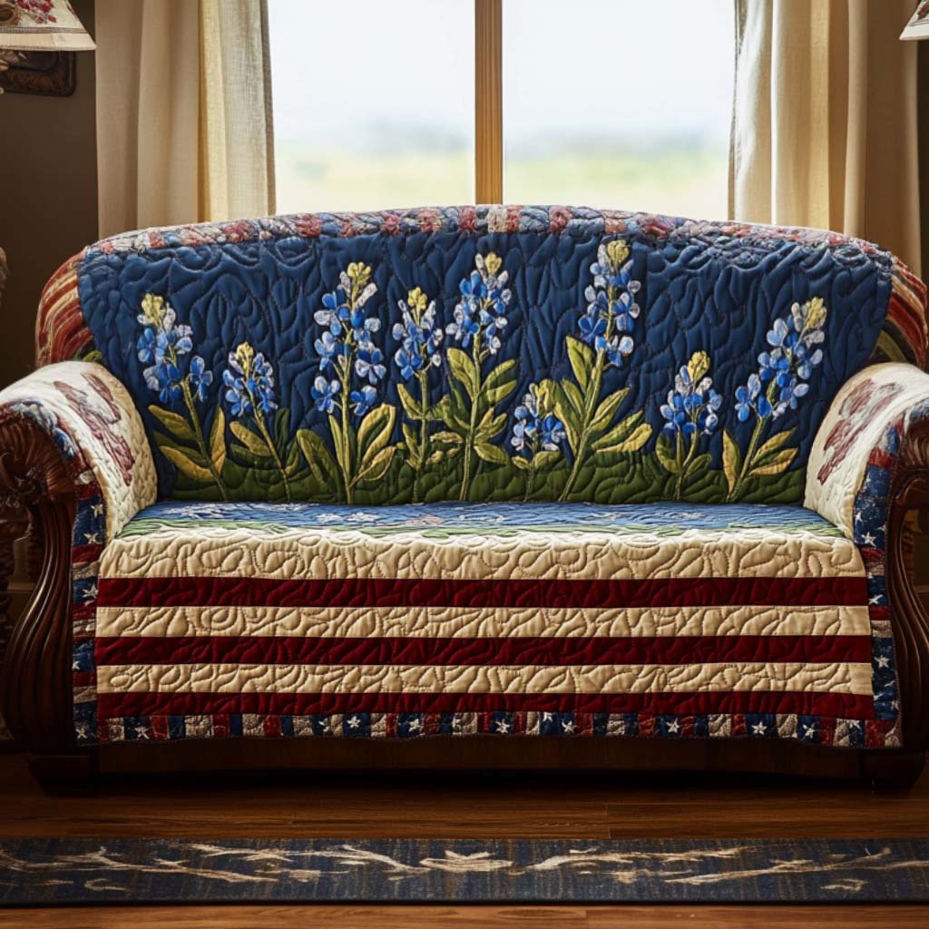 Texas Flower Quilted Sofa Cover NCU0NT10802