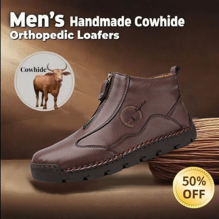 🔥50% OFF Casual leather arch support non-slip wear-resistant high-top loafers