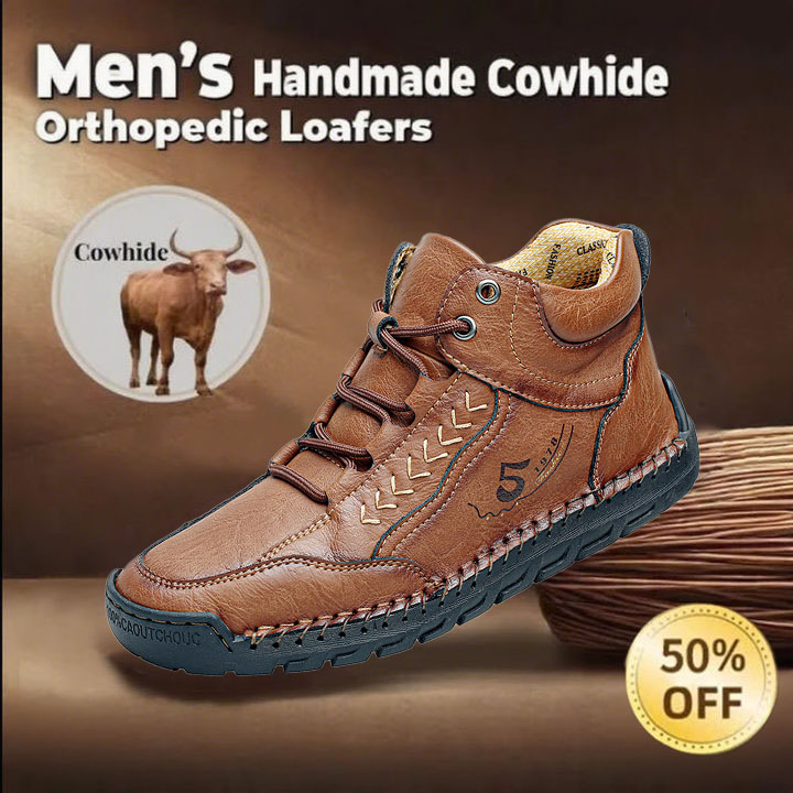 🔥49% OFF Casual leather arch support non-slip wear-resistant high-top loafers