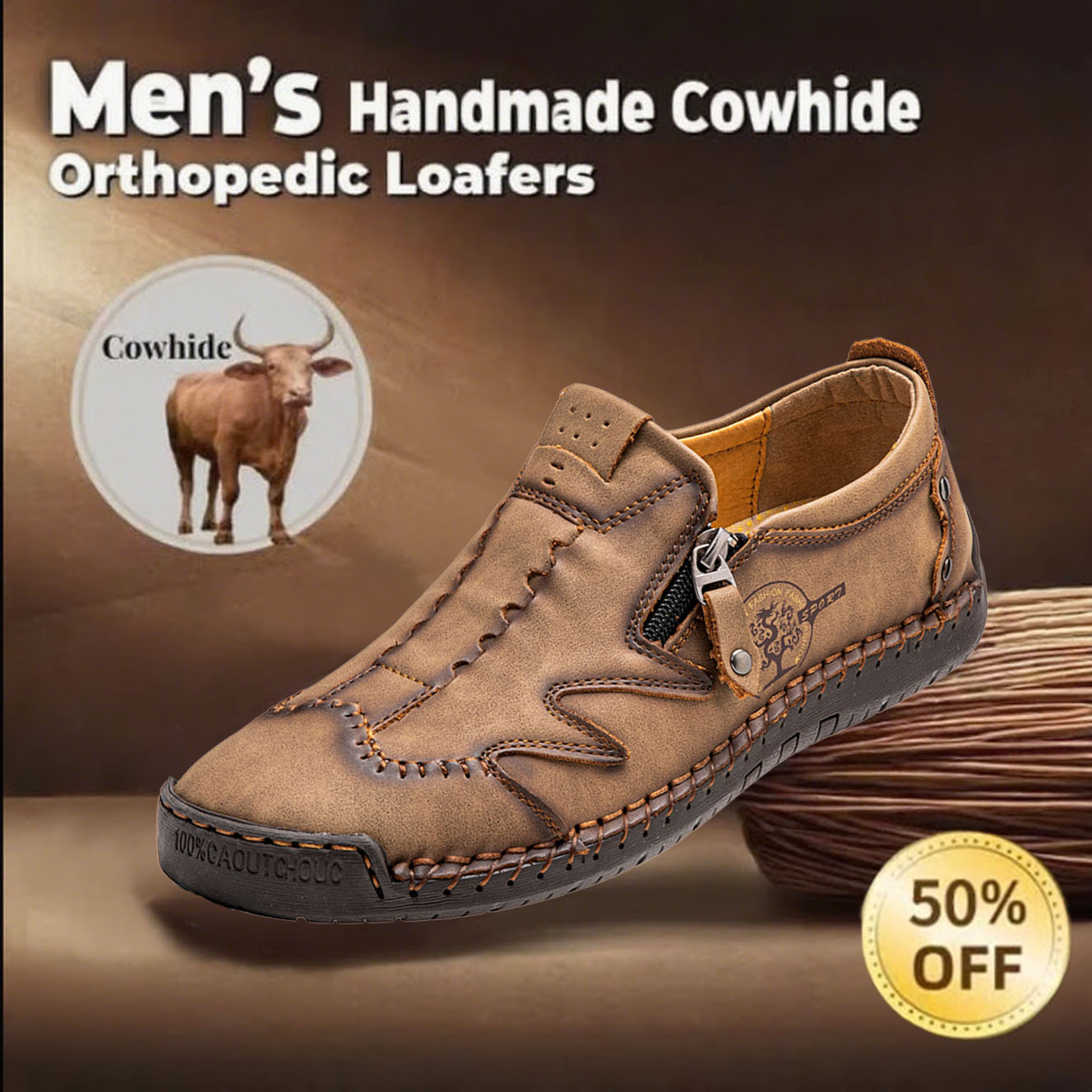 ⏰Limited Time Deal – 50% Off! Men's Vintage Hand - Stitched Comfortable Soft Leather Shoes