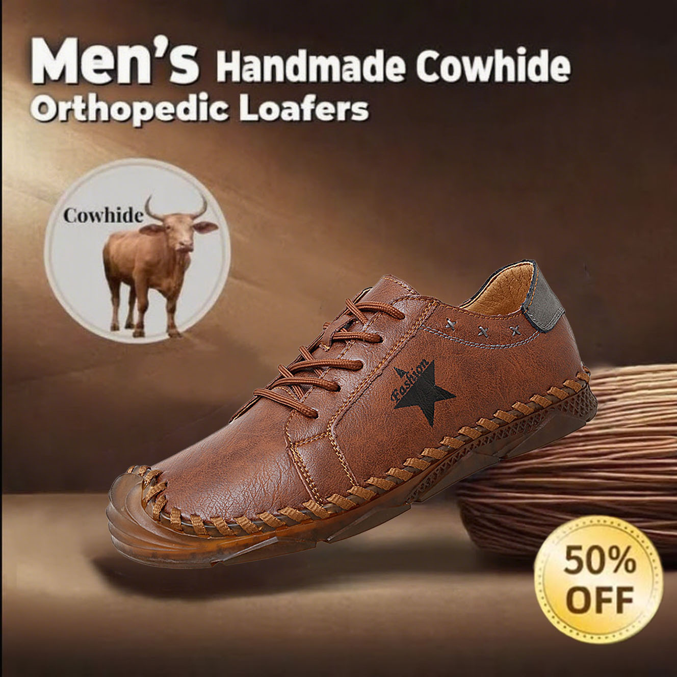 ⏱️ This Week 50% off -Newest Men's Orthopedic Leather Loafers