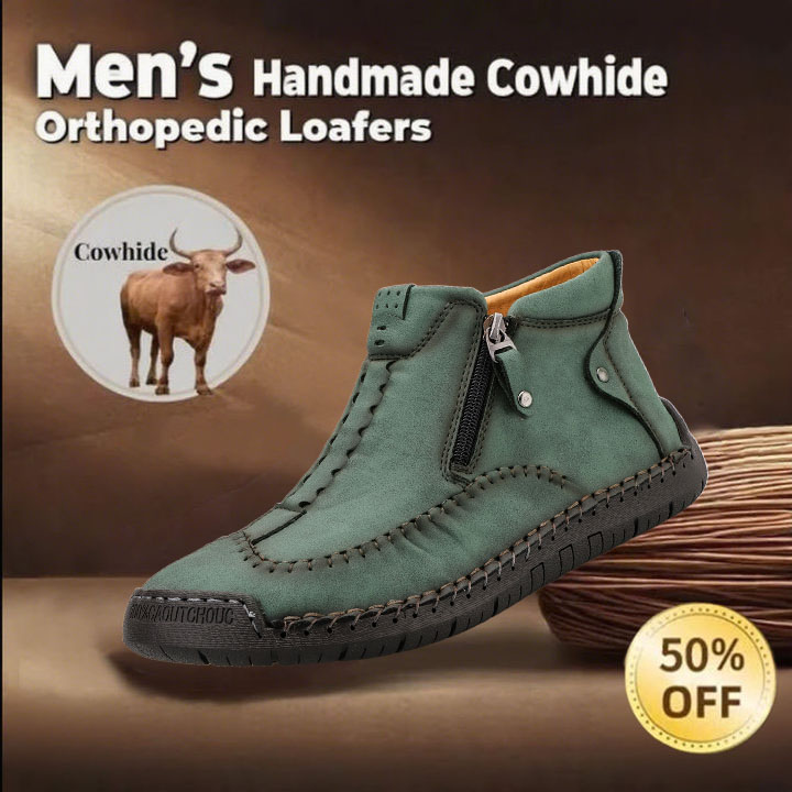 🔥50% OFF Casual leather arch support non-slip wear-resistant high-top loafers