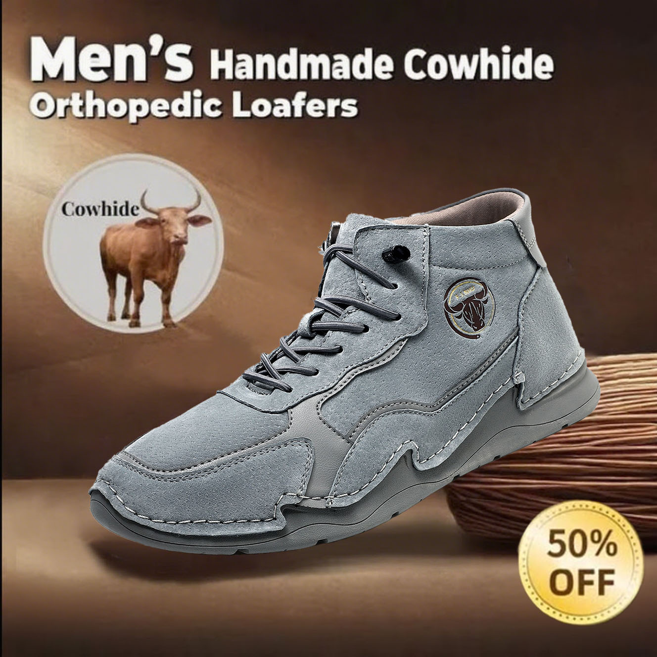 ⏰ 60% off - Newest Men's Orthopedic Leather Hiking Shoes