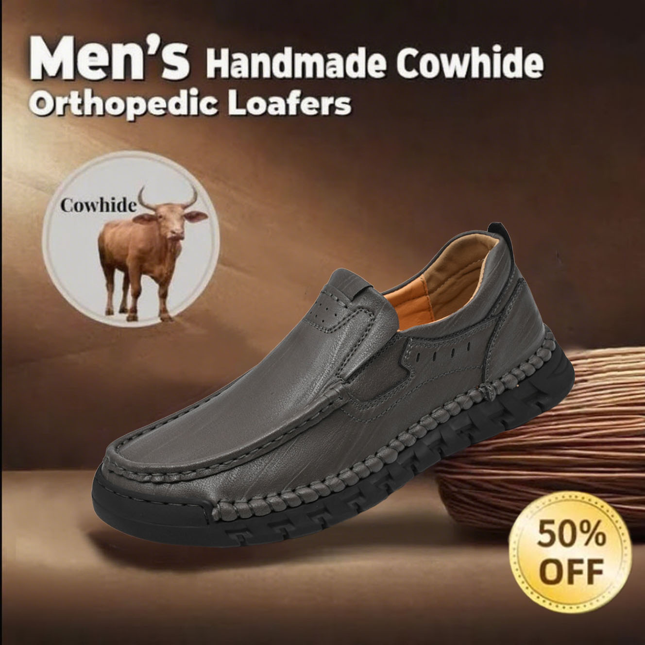 ⏱️ This Week 60% off -Newest Men's Orthopedic Leather Loafers