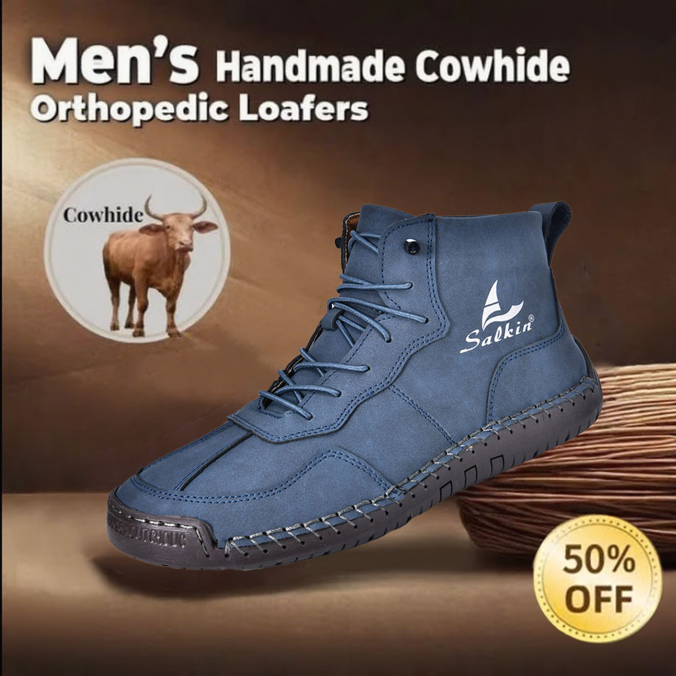 🔥This Week 70% OFF🔥Casual leather arch support non-slip wear-resistant high-top loafers