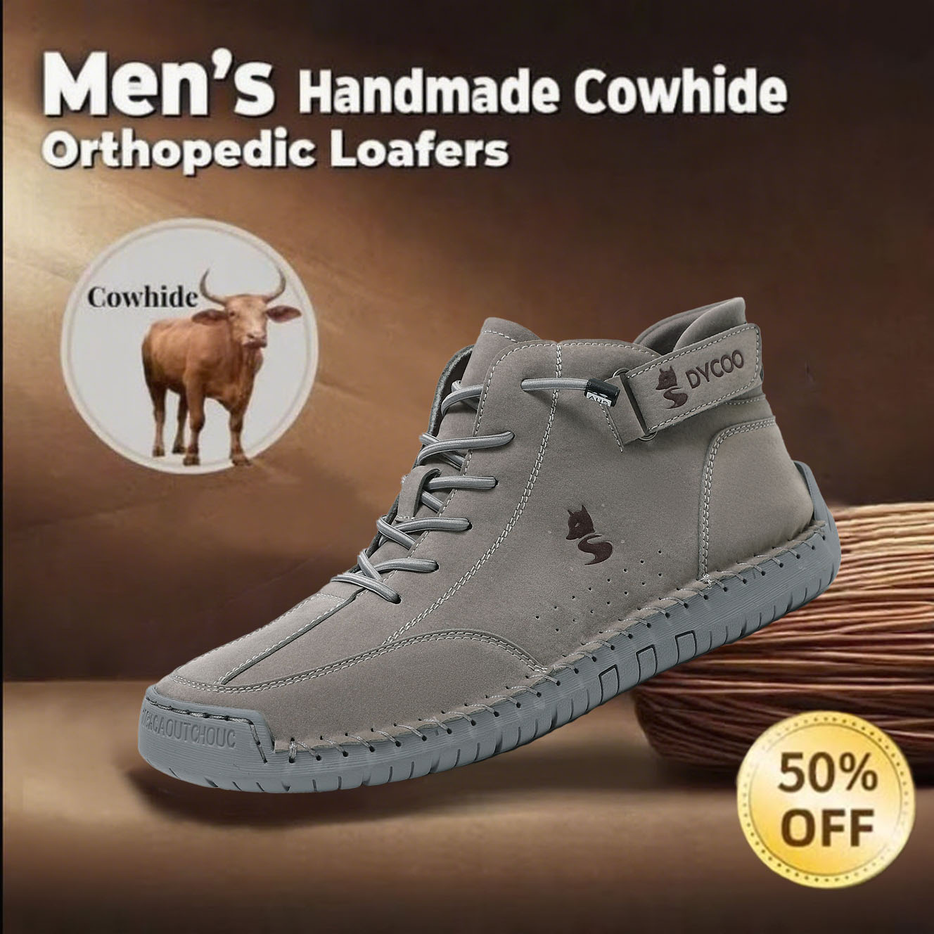 Today 70% OFF🔥Casual leather arch support non-slip wear-resistant high-top loafers