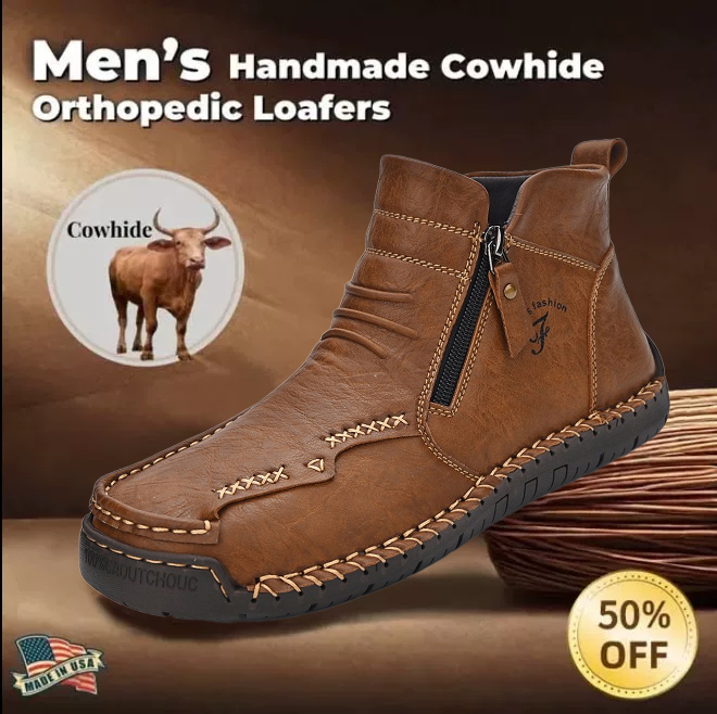 ⏰ 50% off - 2025 Newest Men's Orthopedic Leather Hiking Shoes