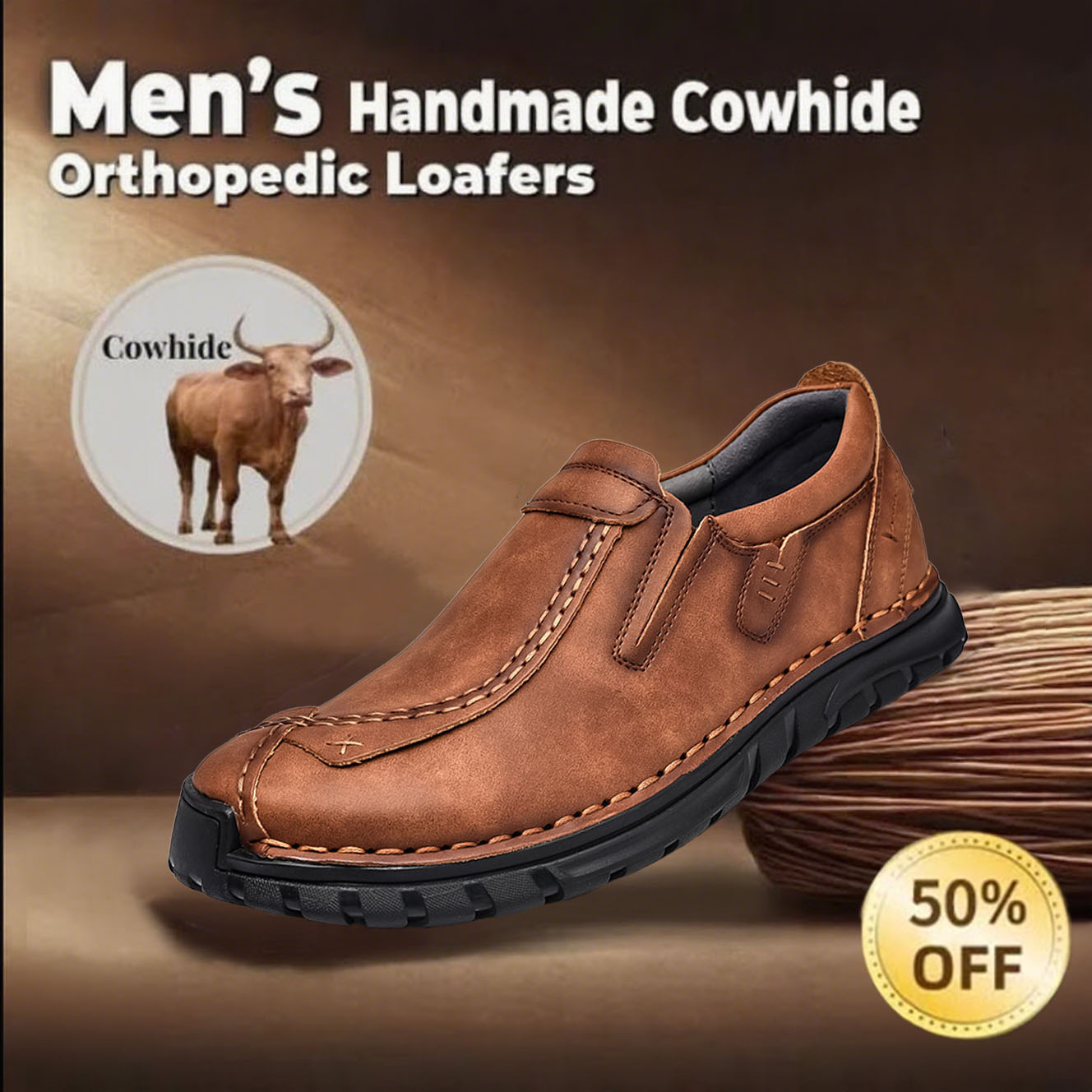 ⏱️ This Week 60% off -Newest Men's Orthopedic Leather Loafers