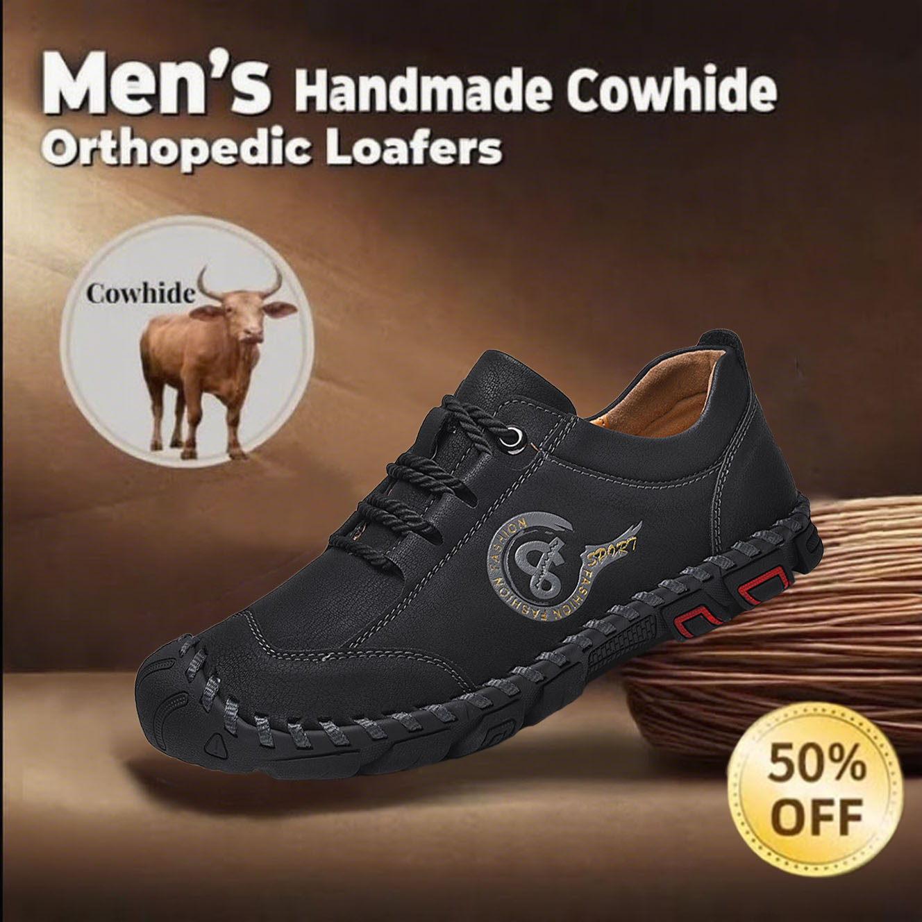 🔥 70% OFF Men's Arch Support & Breathable and Light & Non-Slip Shoes - Proven Plantar Fasciitis, Foot and Heel Pain Relief