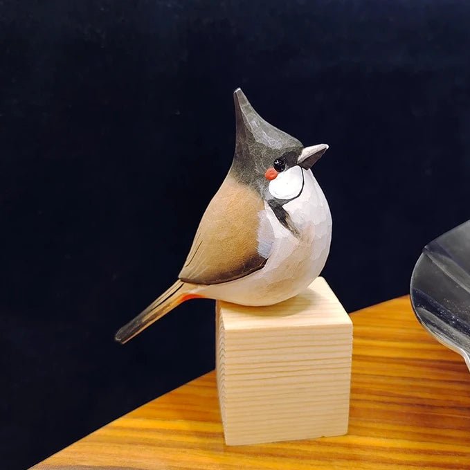 Red-whiskered bulbul Sculpted Hand-Painted Bird Figure