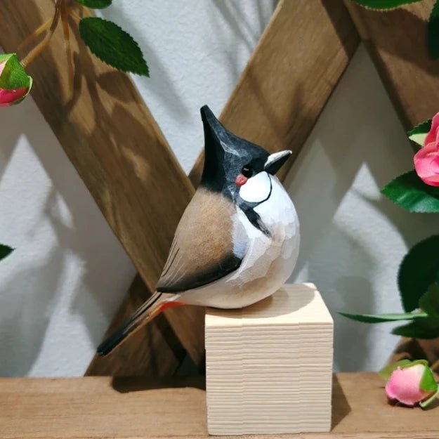 Red-whiskered bulbul Sculpted Hand-Painted Bird Figure