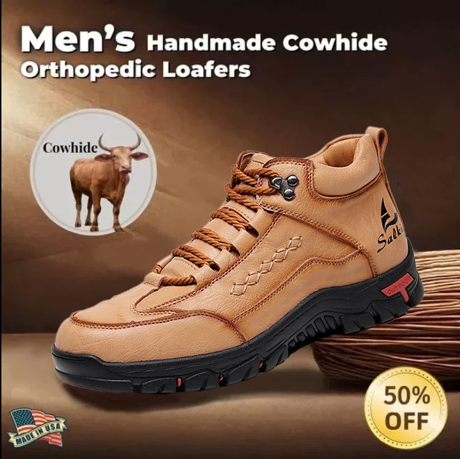 ⏰ 50% off - 2025 Newest Men's Orthopedic Leather Hiking Shoes