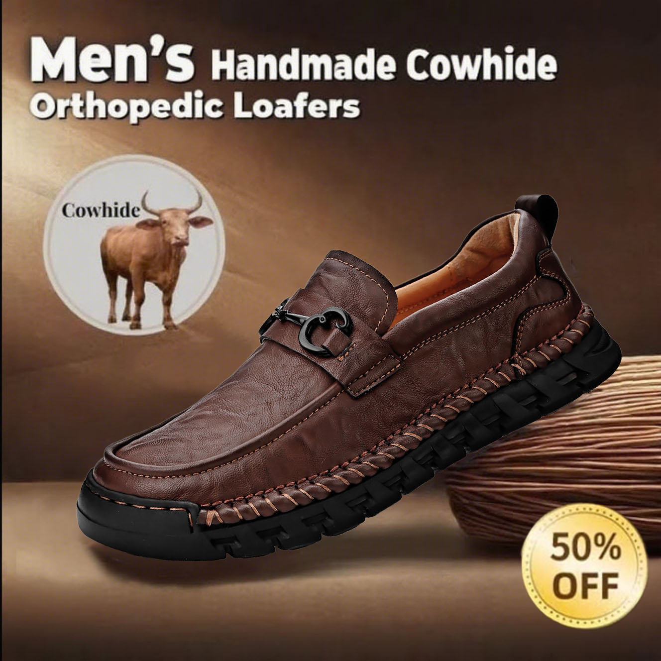 ⏱️50% off - 2025 Newest Men's Orthopedic Leather Loafers