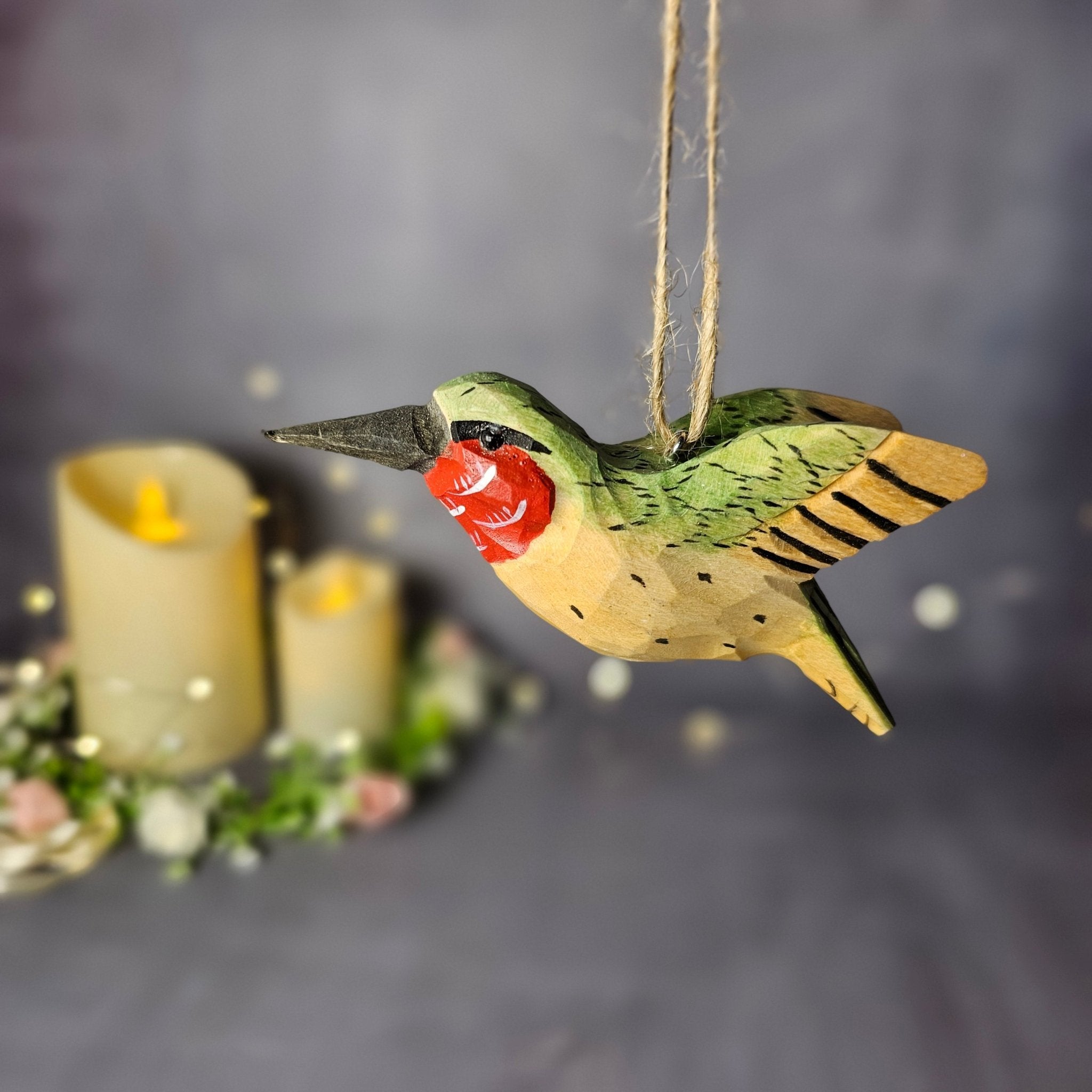 Ruby-Throated Hummingbird Hanging Ornaments