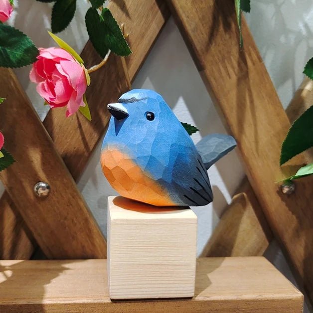 Snowy-Browed Flycatcher Sculpted Hand-Painted Bird Figure - Unique Home Decor