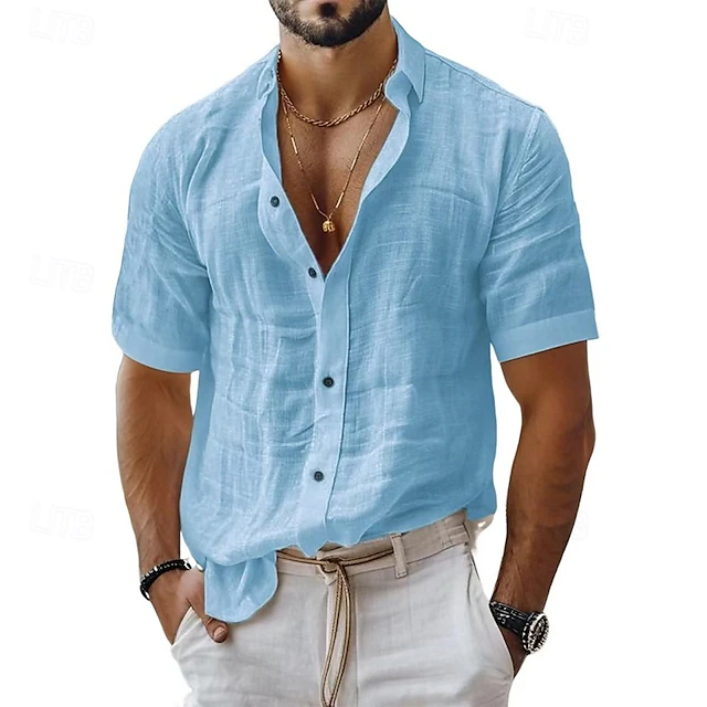 2025 New in-Men's Linen Short Sleeve Shirt