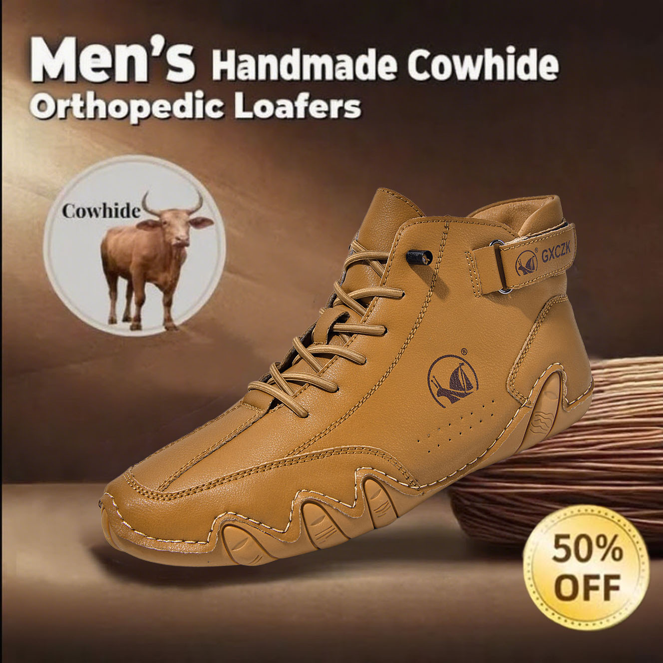 ⏰Today 60% OFF Casual leather arch support non-slip wear-resistant high-top loafers