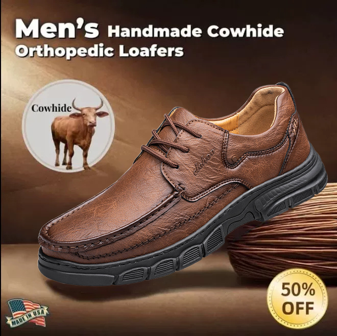 ⏰ 50% off - 2025 Newest Men's Orthopedic Leather Hiking Shoes