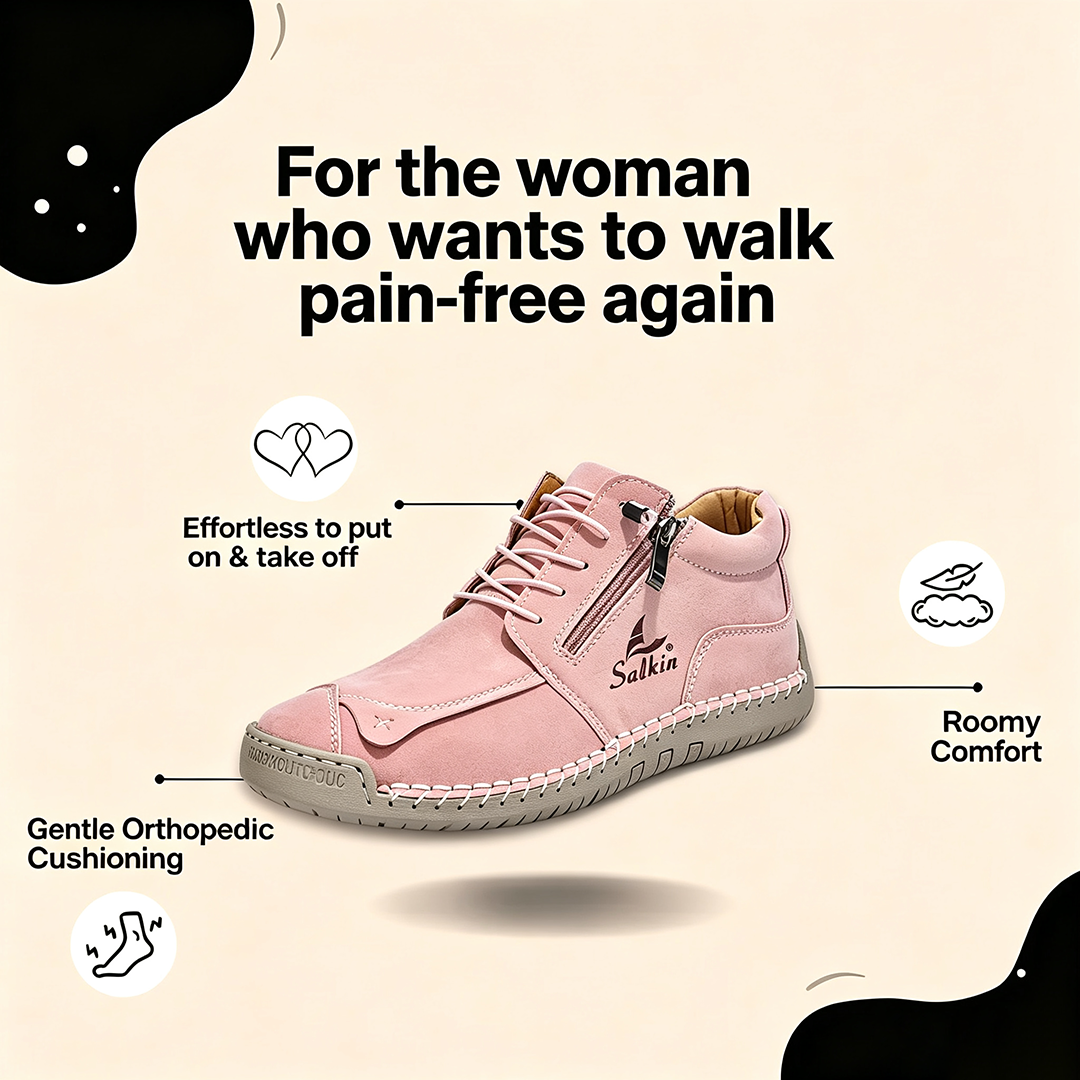 🔥Last day for 70% off🔥Women's Orthopedic Casual Leather Boots - Wide Toe, Arch Support, Waterproof, Pressure Relief for Everyday & Travel