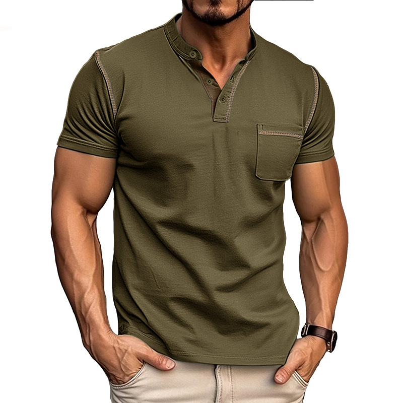 Men's Henley Button Lightweight Casual Shirt