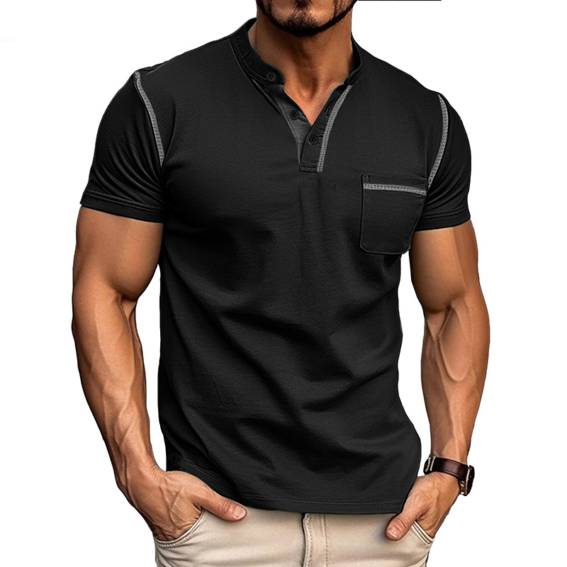 Men's Henley Button Lightweight Casual Shirt