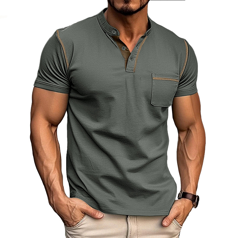 Men's Henley Button Lightweight Casual Shirt