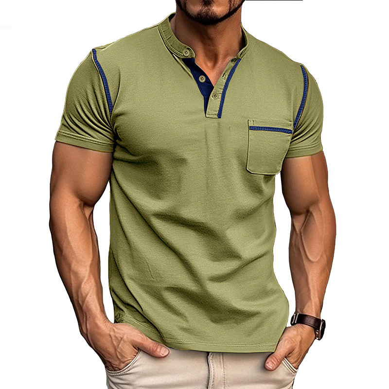Men's Henley Button Lightweight Casual Shirt