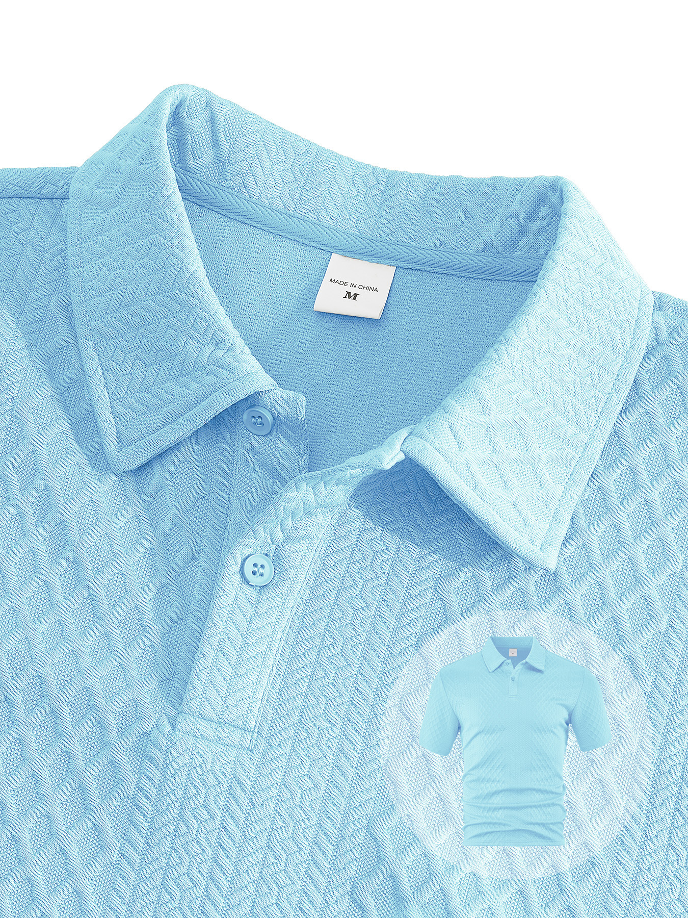 Men's summer new jacquard casual sports thin lapel POLO shirt short sleeve suit