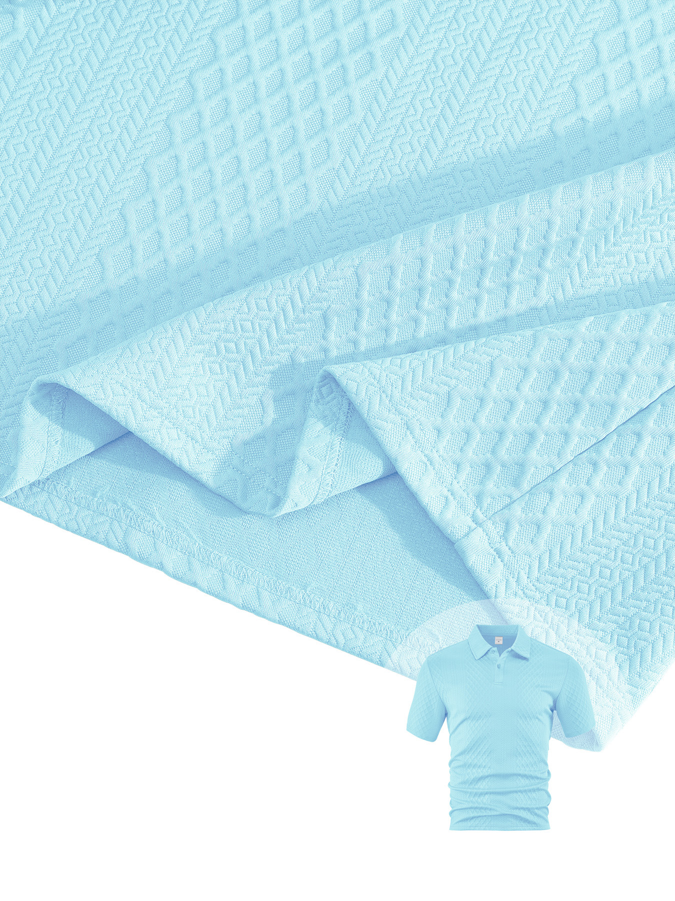 Men's summer new jacquard casual sports thin lapel POLO shirt short sleeve suit