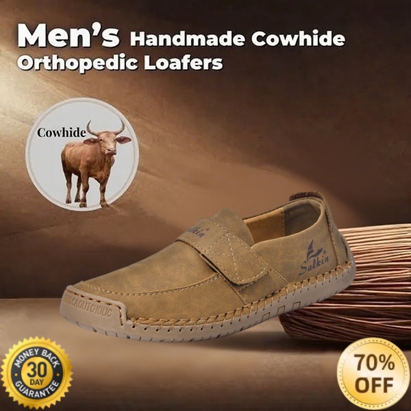 🔥Last Day 50% OFF🔥🐂 Men's Calfskin Casual Shoes 👞 Hand-sewn, slip-on design