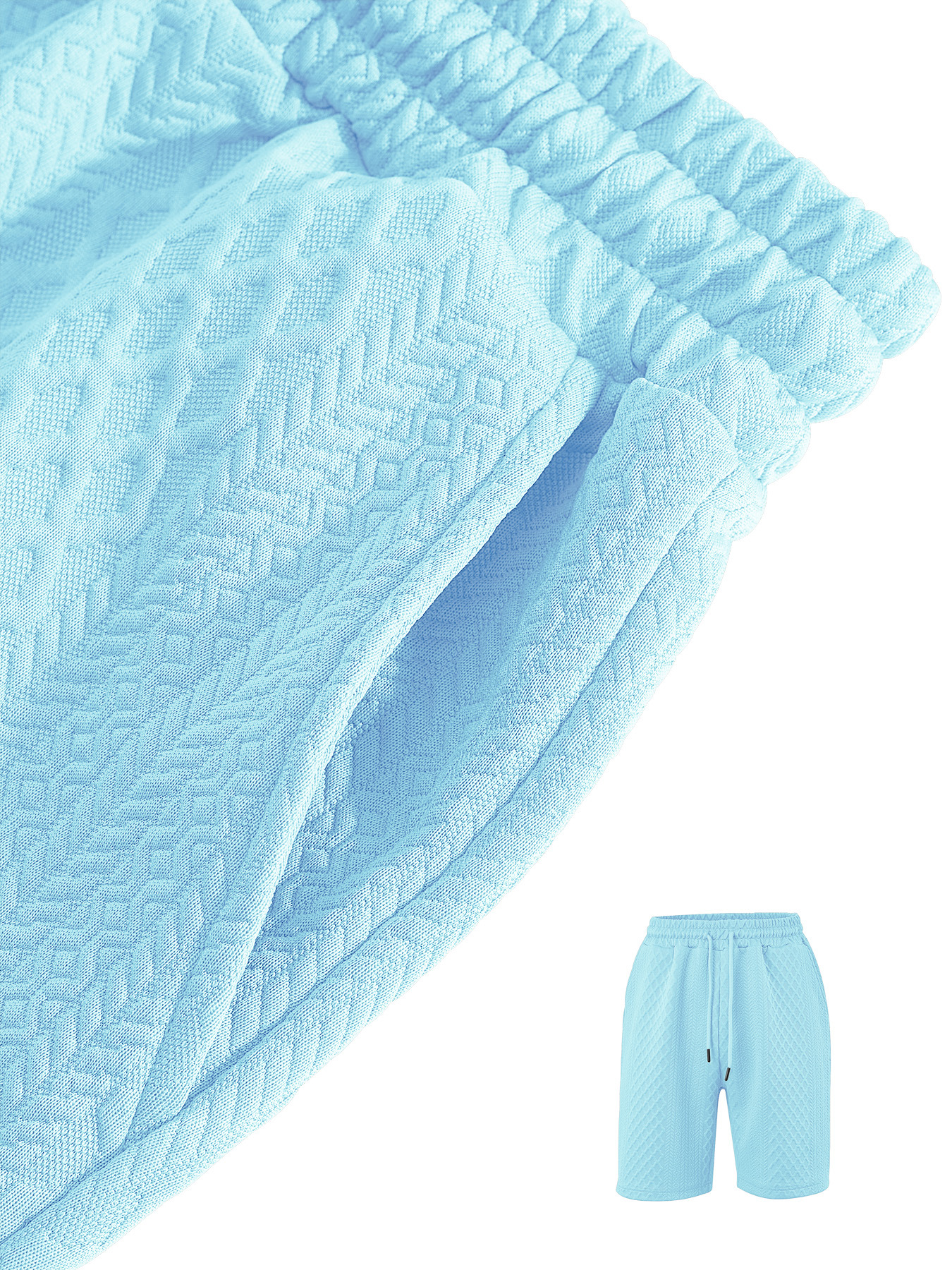 Men's summer new jacquard casual sports thin lapel POLO shirt short sleeve suit