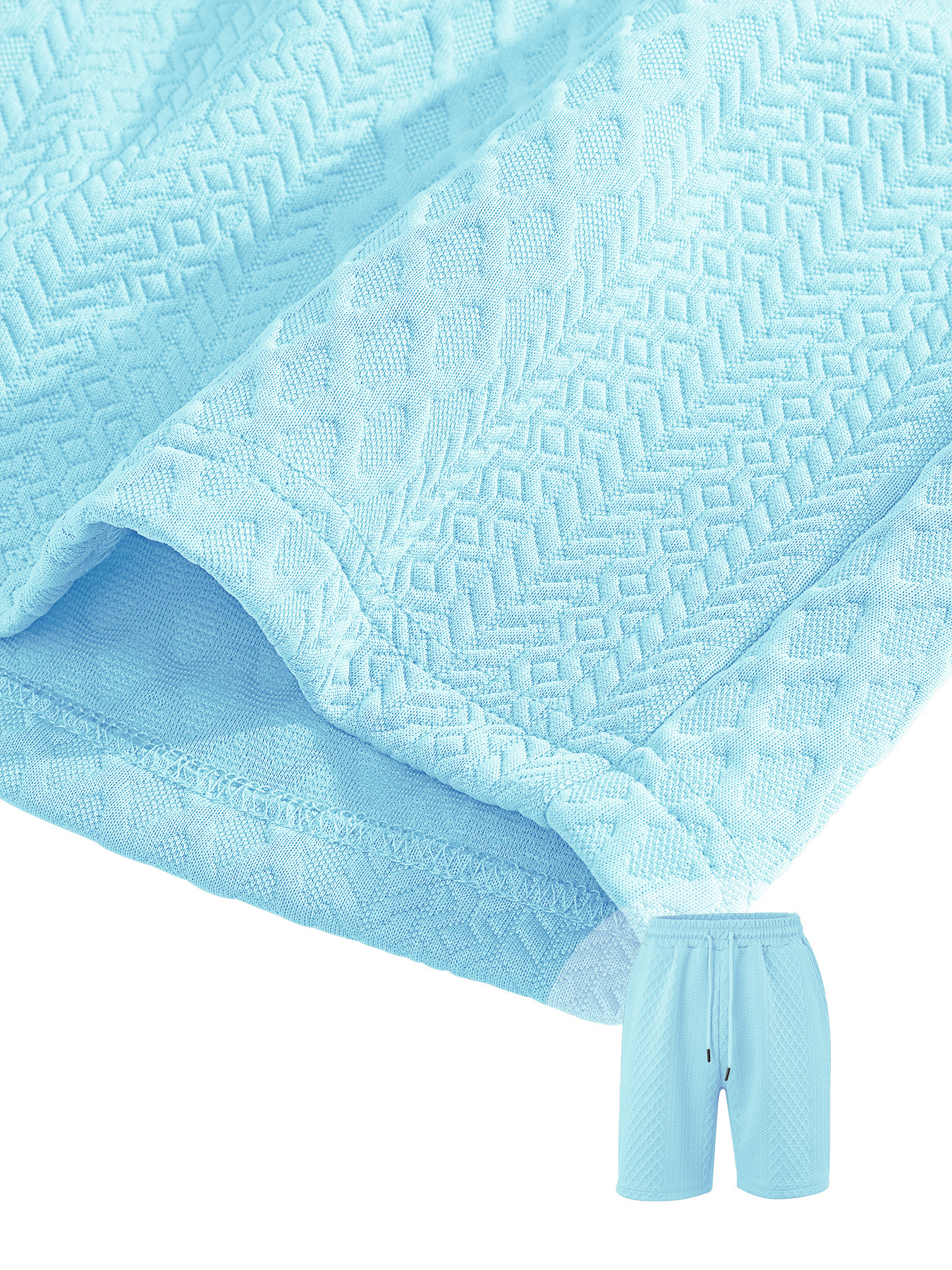 Men's summer new jacquard casual sports thin lapel POLO shirt short sleeve suit