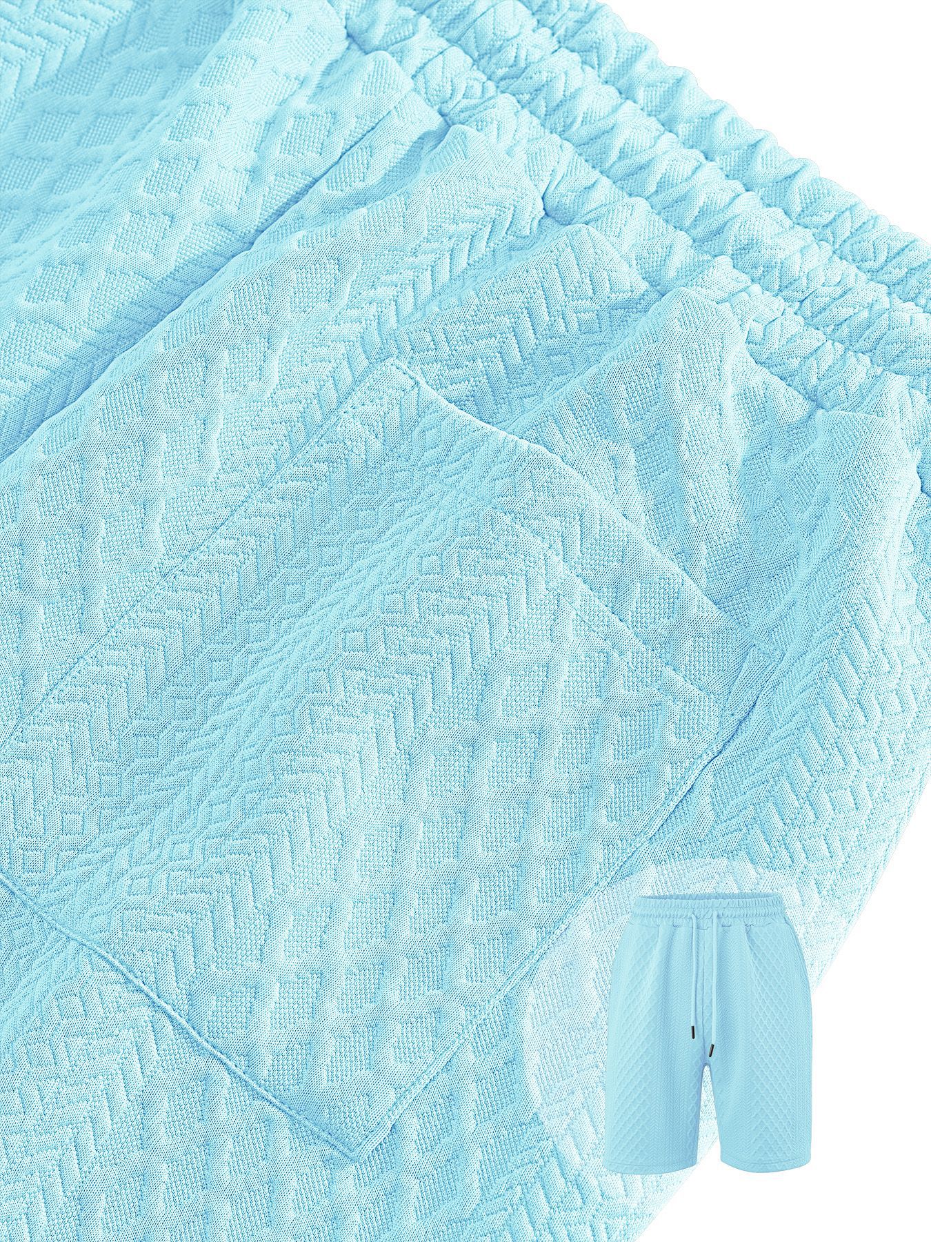 Men's summer new jacquard casual sports thin lapel POLO shirt short sleeve suit