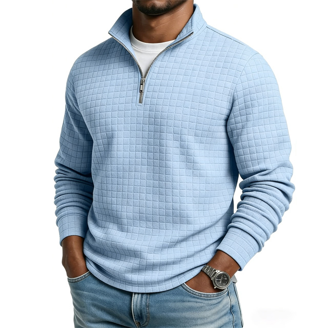 🔥Warm Waffle-Knit Quarter Zip Pullover Built for Comfort, Breathability and Everyday Style