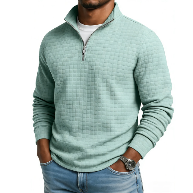 🔥Warm Waffle-Knit Quarter Zip Pullover Built for Comfort, Breathability and Everyday Style