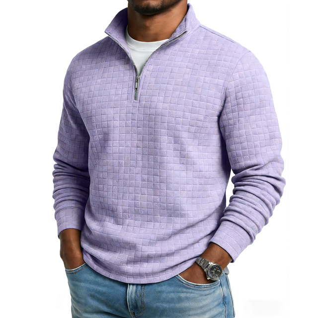 🔥Warm Waffle-Knit Quarter Zip Pullover Built for Comfort, Breathability and Everyday Style