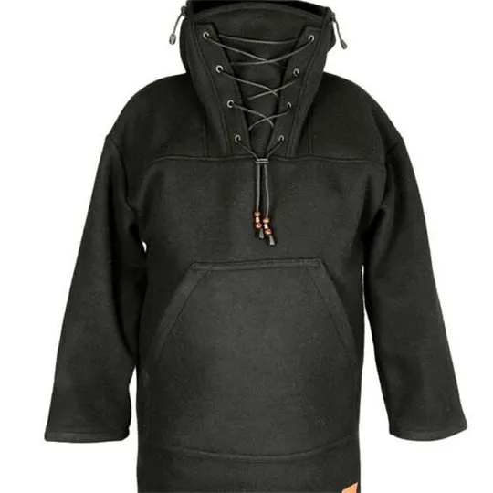 Men's Warm Wool Long Hooded Jacket