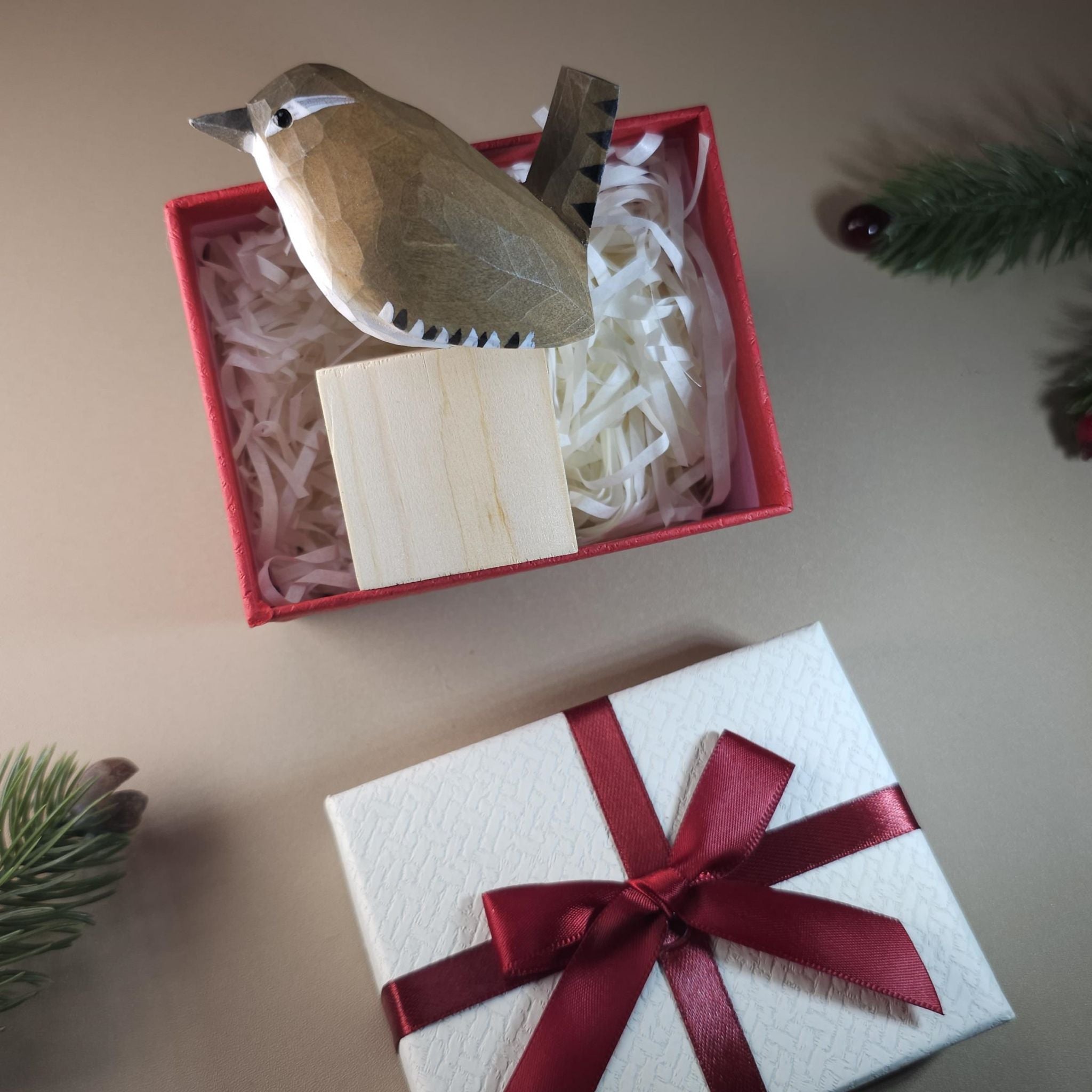 Bird Figurine comes with wooden stand and gift box packaging